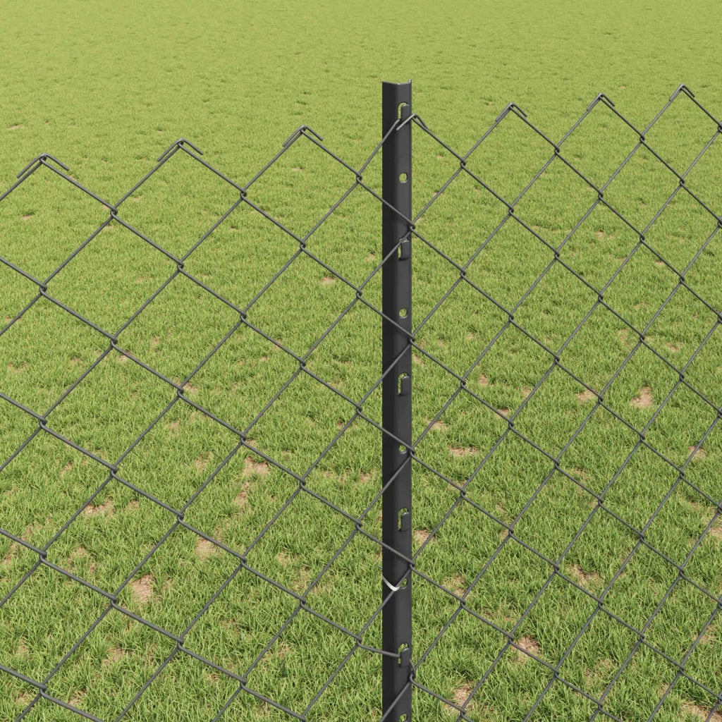 Recinzione a maglie con palo 25 x 1,6 m Grigio Rete 3336284