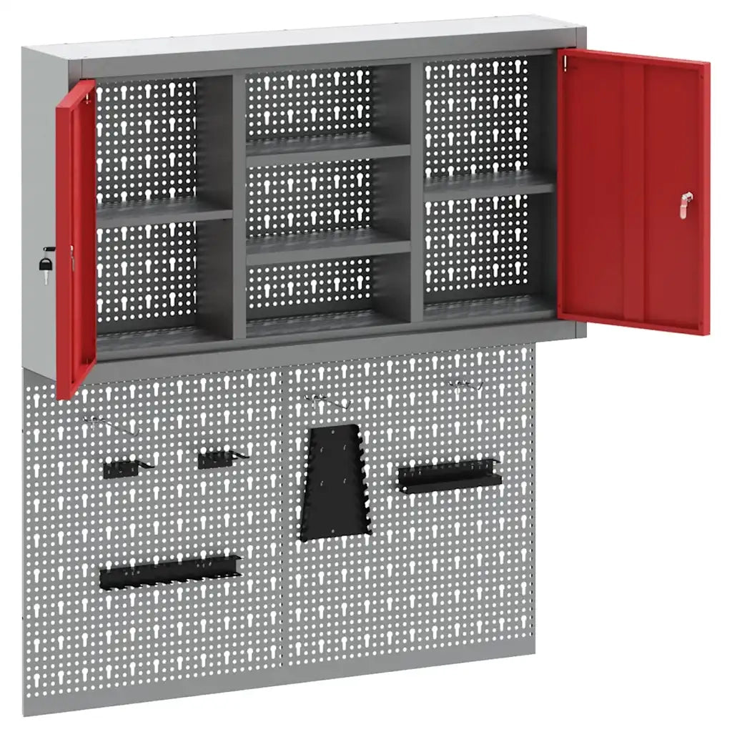 Set di armadi per attrezzi con lo scaffale 3 pcs Rosso 3321405