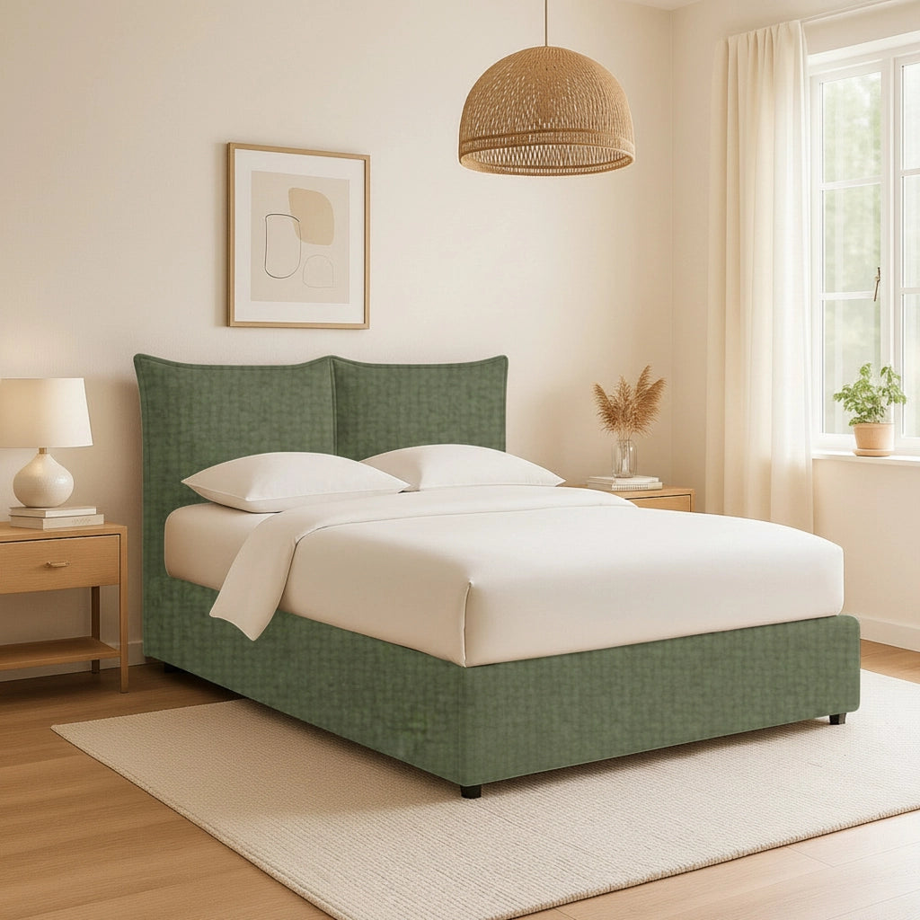 Newquay, Letto Singolo Sfoderabile Made in Italy, Verde