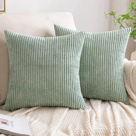 Copricuscino per divano in microfibra 45 x 45 cm verde chiaro per salotto e camera da letto