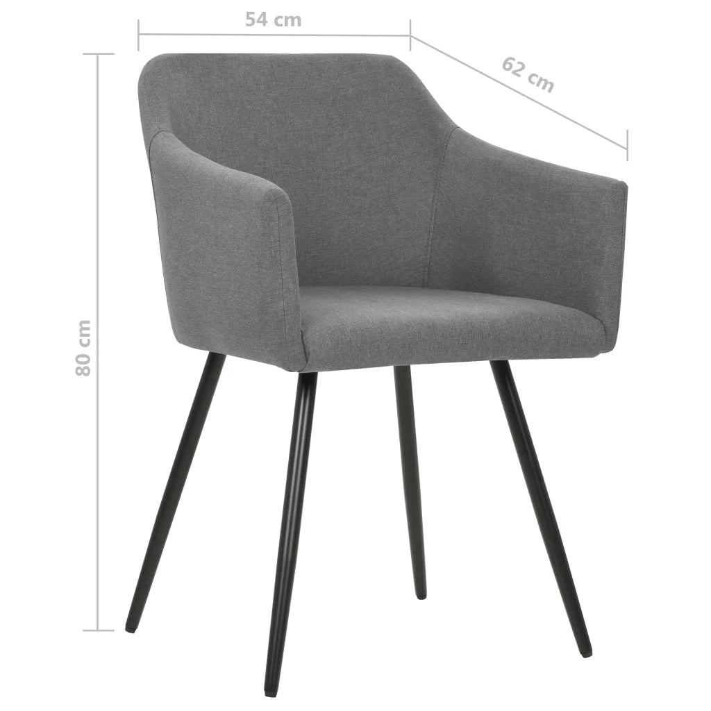 323093  Dining Chairs 2 pcs Light Grey Fabric 323093
