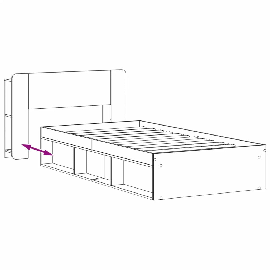 Telaio del letto con storage Rovere Sonoma 75 x 190 cm 3433318