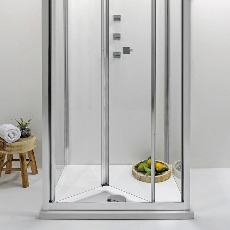 Box Doccia Pieghevole 3 Lati 70x80x70 a Libro Trasparente 6 mm
