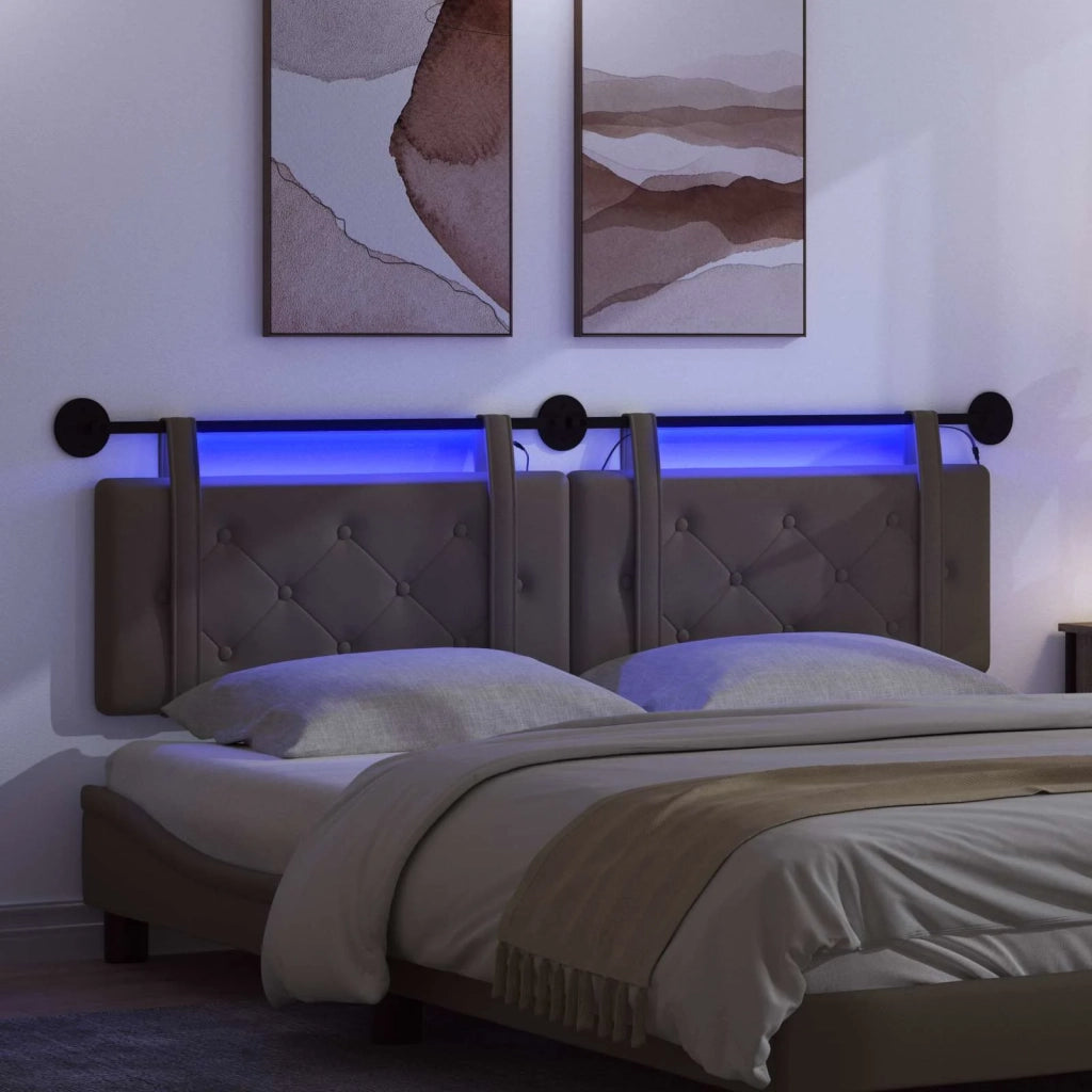 Testiera sospesa Con luce LED Grigio Similpelle 3424235
