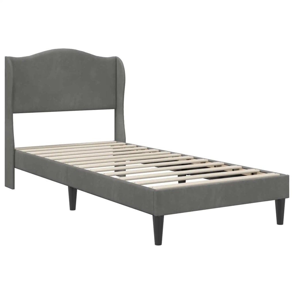 Struttura del letto-Giroletto Grigio Scuro 100 x 200 cm Velluto 613163