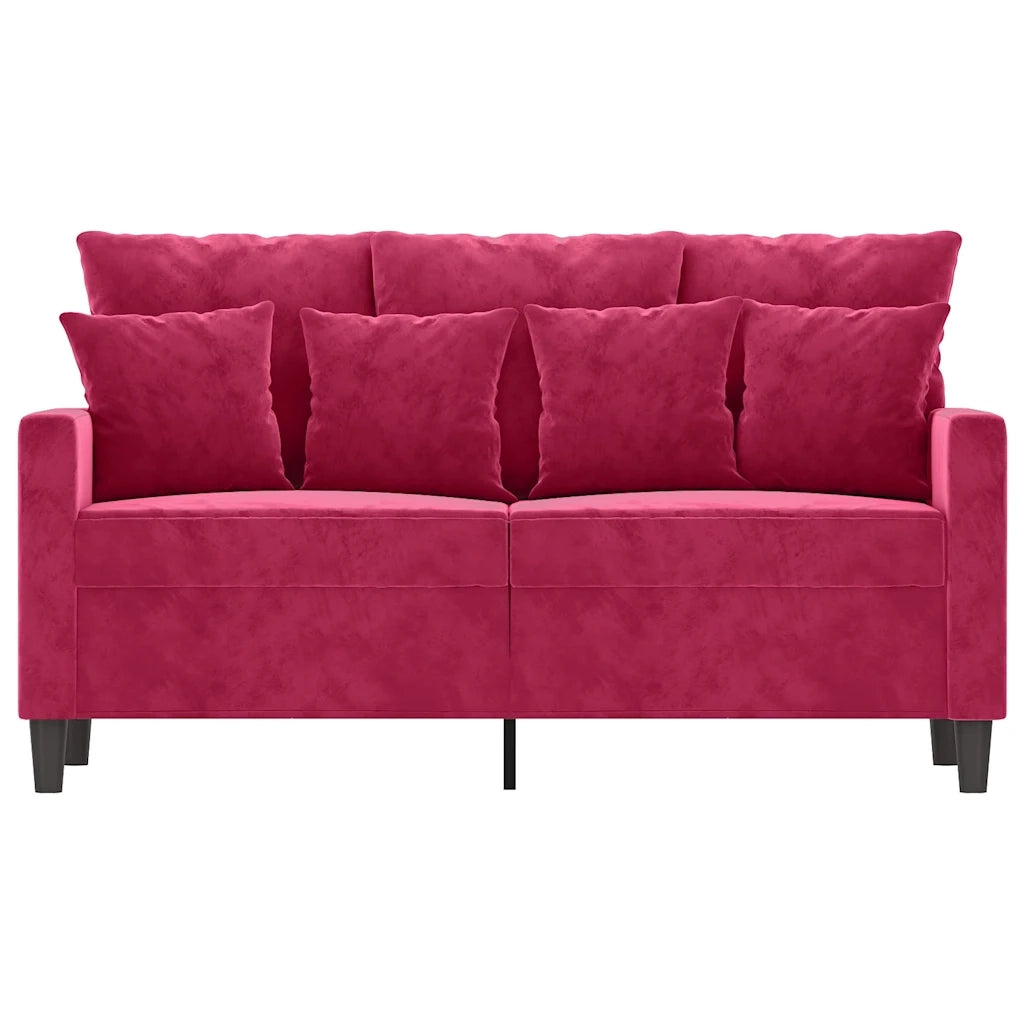 Divano a 2 Posti-Sofa 2 Posti Rosso Vino 120 cm in Velluto 995639