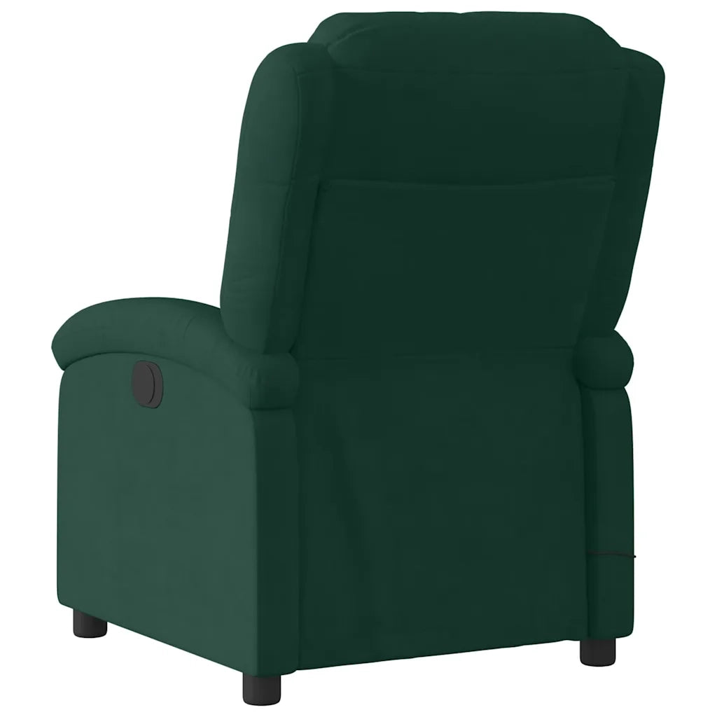 Poltrona Massaggiante | Sedia Relax Reclinabile Verde Scuro in Velluto