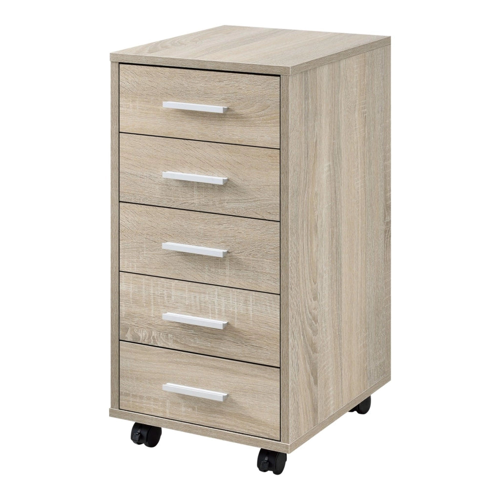 Mobiletto mobile con 5 cassetti in MDF beige 63 cm 03_0001246