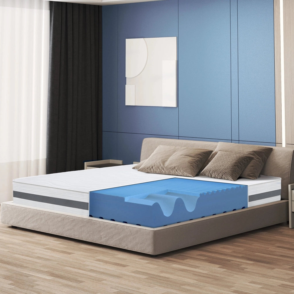 Materasso Singolo 90x210 cm in Memory Antibatterico | Altezza 20 cm | Rivestimento 3D Air in Fibra Ipoallergenica | Materasso Ortopedico a 7 Zone Differenziate Termosensibili