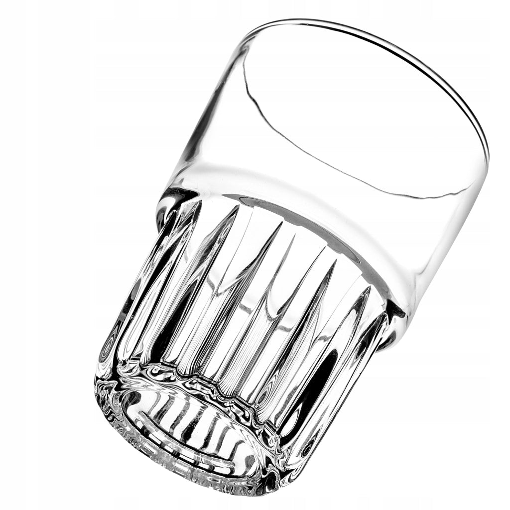 Set di 4 bicchieri KADAX per bevande fredde da 320 ml, con superficie a coste.