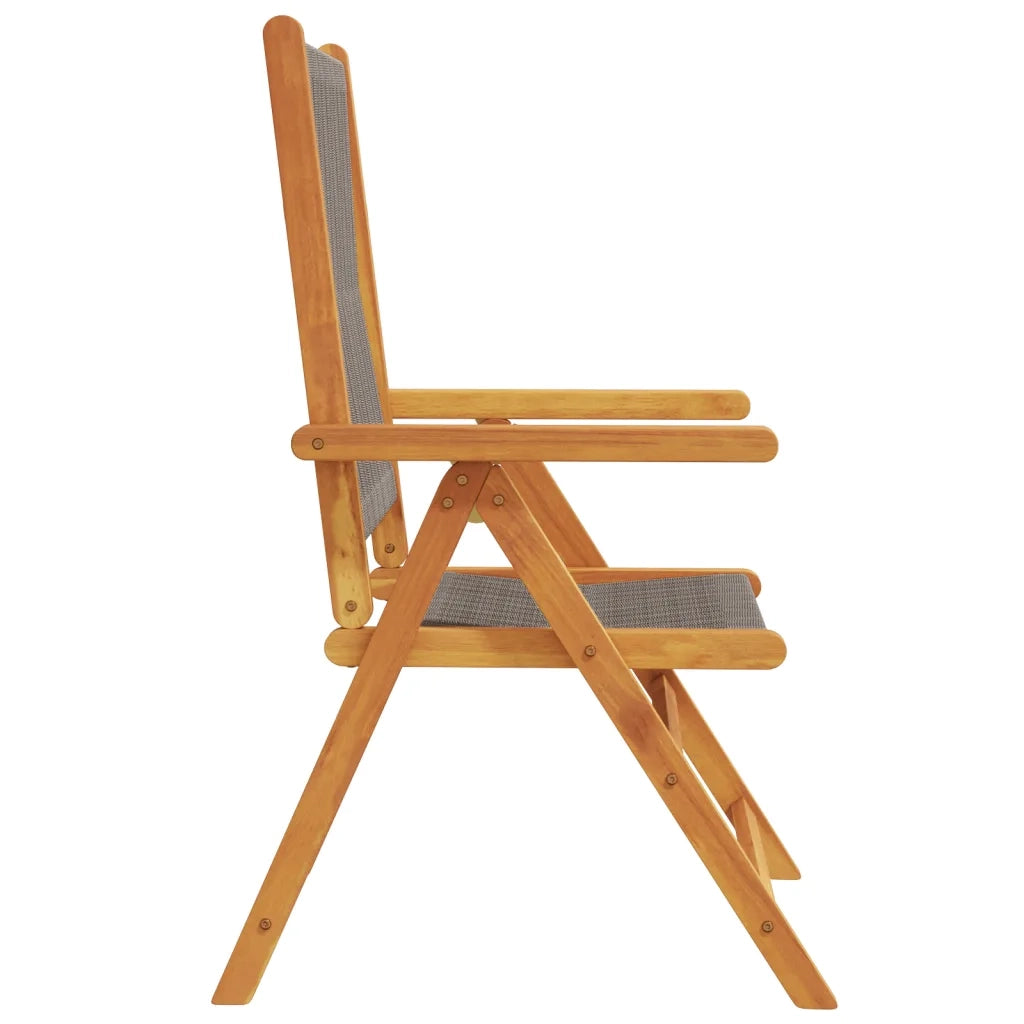 Sedie da Giardino Reclinabili 4pz Grigie Legno Massello Acacia