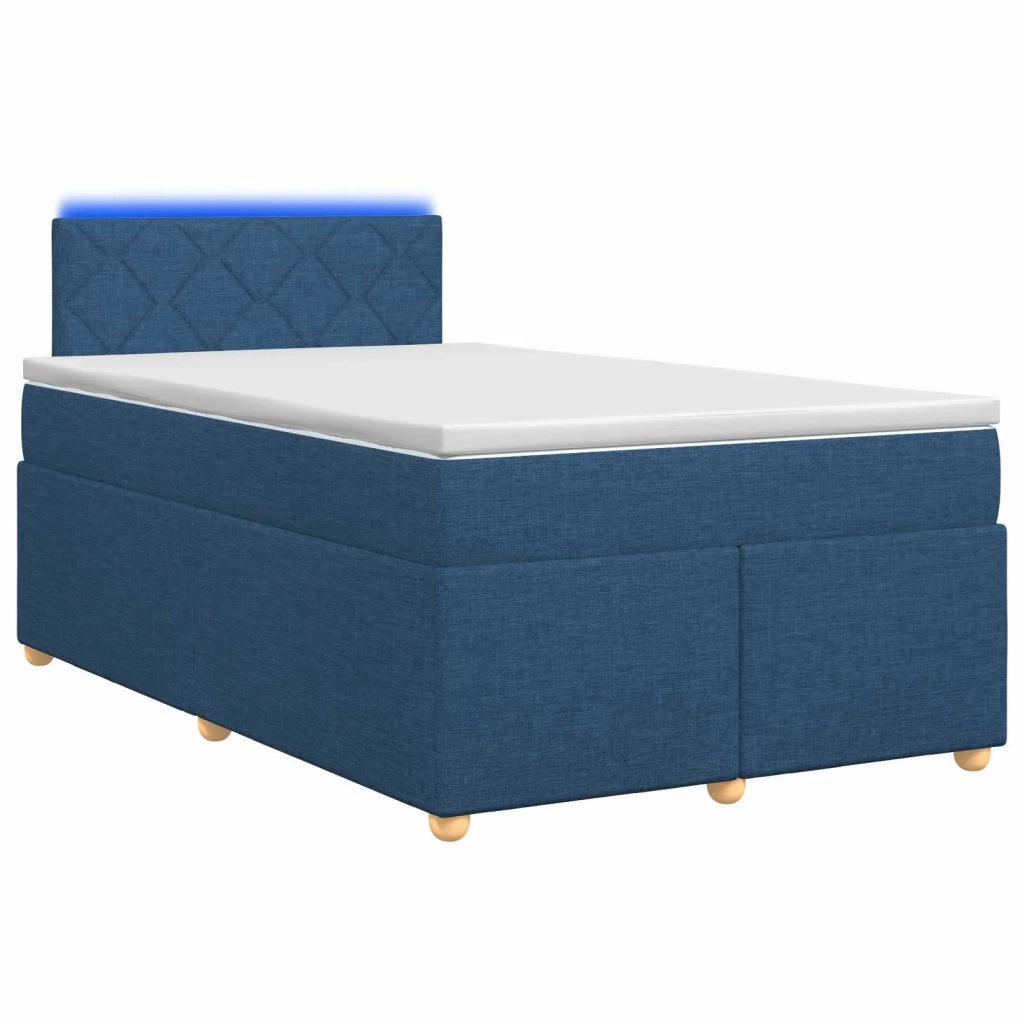 Letto box spring con materasso Blu 120 x 190 cm Tessuto 3452386
