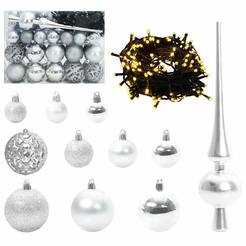 Albero di Natale artificiale con luci integrate Nero 120 cm PVC 3397120