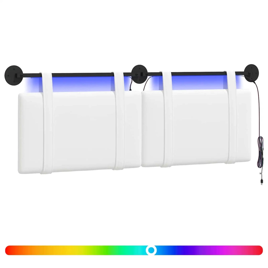 Testiera | Testata sospesa Con luce LED Bianco Tessuto