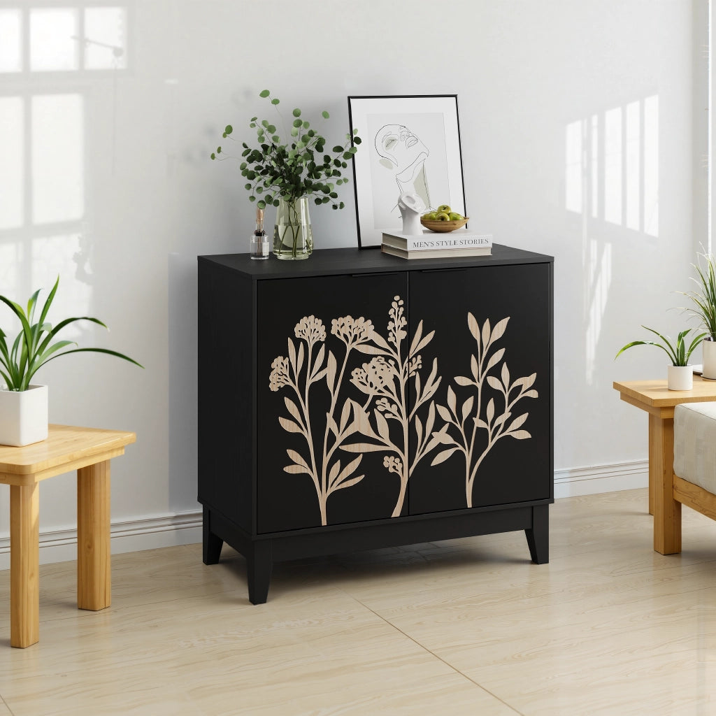 Credenza Vintage con 2 Ante e Ripiani ¨C MINIMAL ¨C Legno, 80 cm