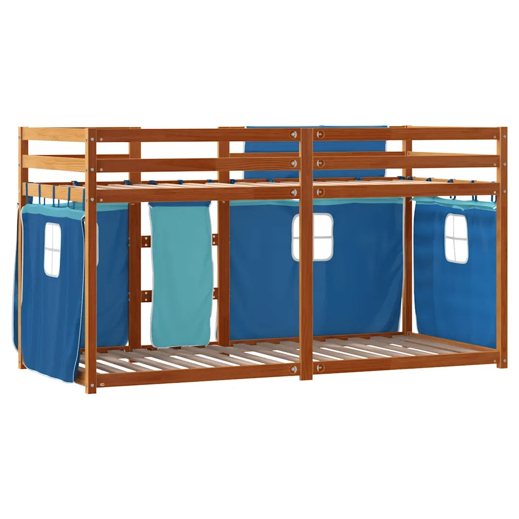 Letto singolo | Letto per adulti | Letto a Castello senza Materasso Blu 80x200 cm Massello Pino