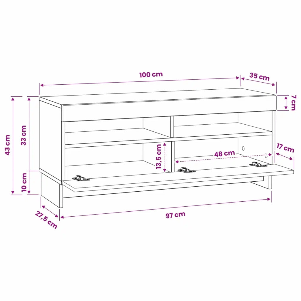 Mobile TV LED Nero Legno ingegnerizzato 896106