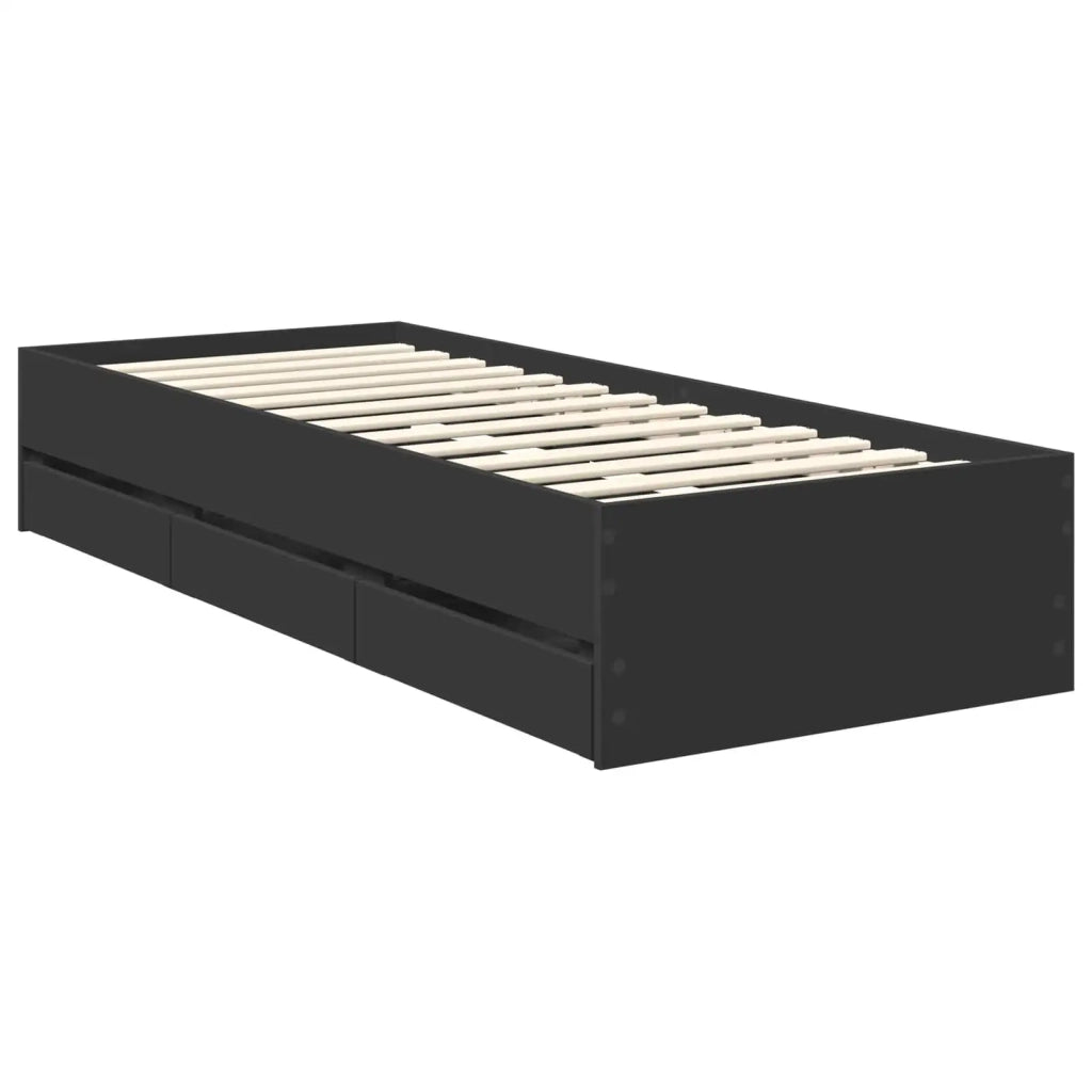 Struttura del letto Nero 75 x 190 cm Legno Ingegnerizzato