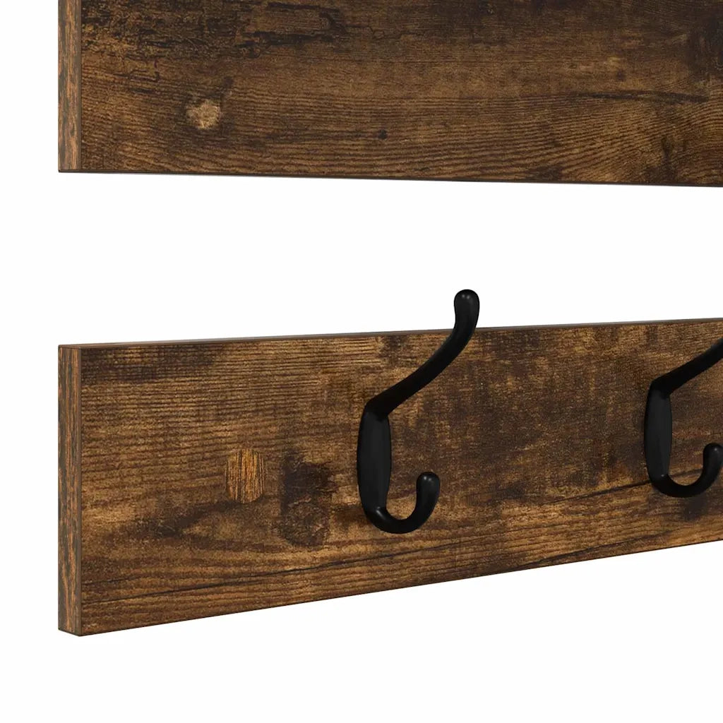 Appendiabiti a muro con lo scaffale Rovere fum¨¦ 90 x 15 x 36 cm CFW5265426