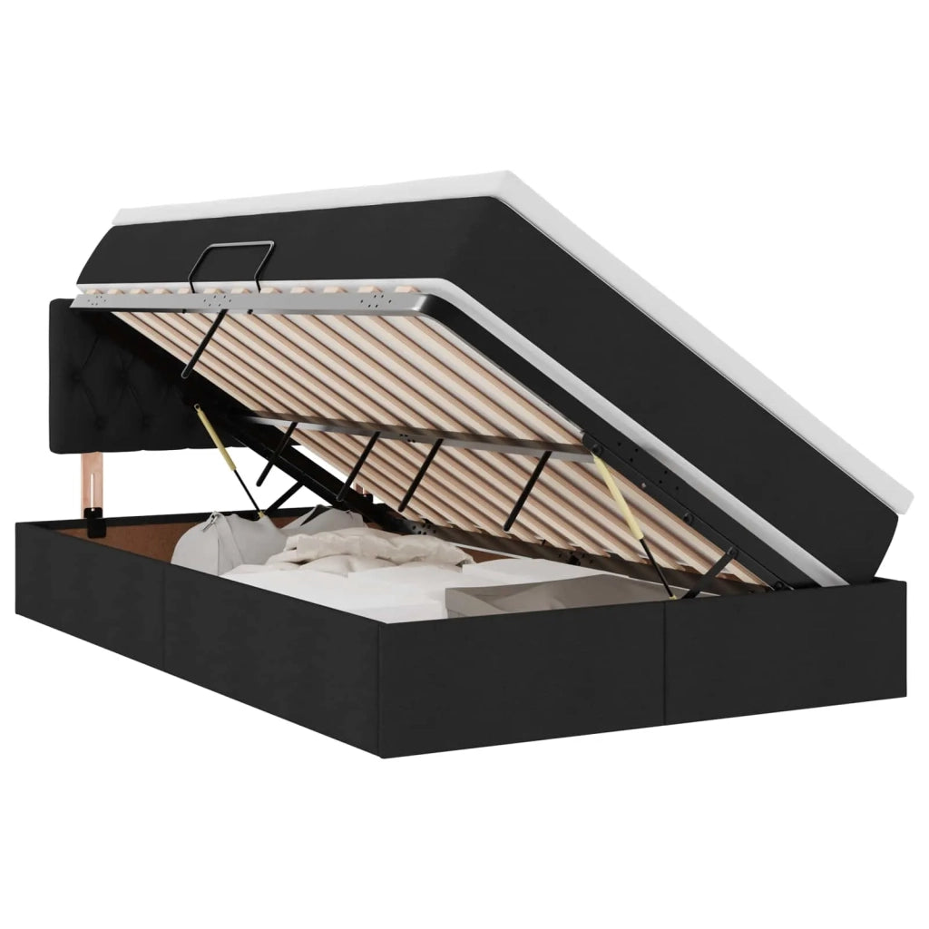 Letto con contenitore e materasso Nero 120 x 200 cm 3370565