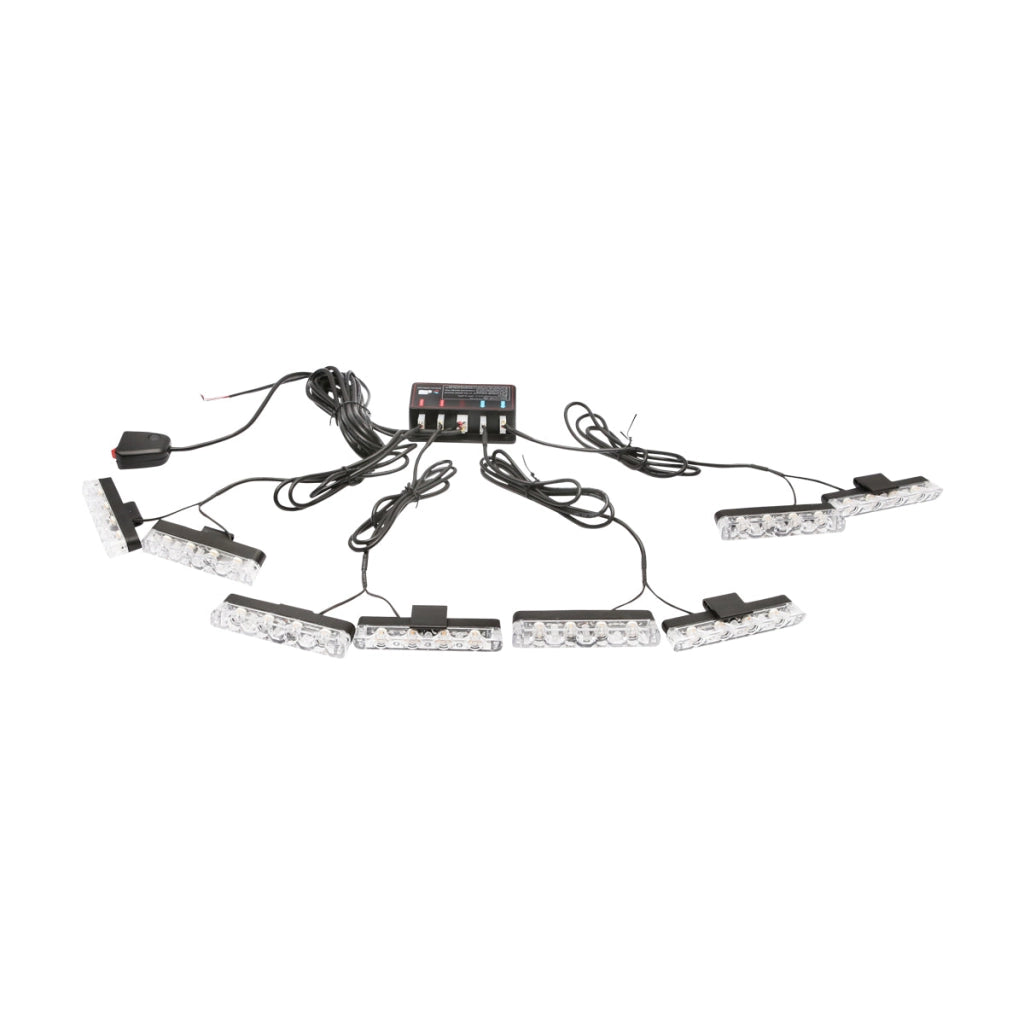 Set di 8 luci stroboscopiche LED gialle da 12V (4 LED per modulo) Breckner Germany