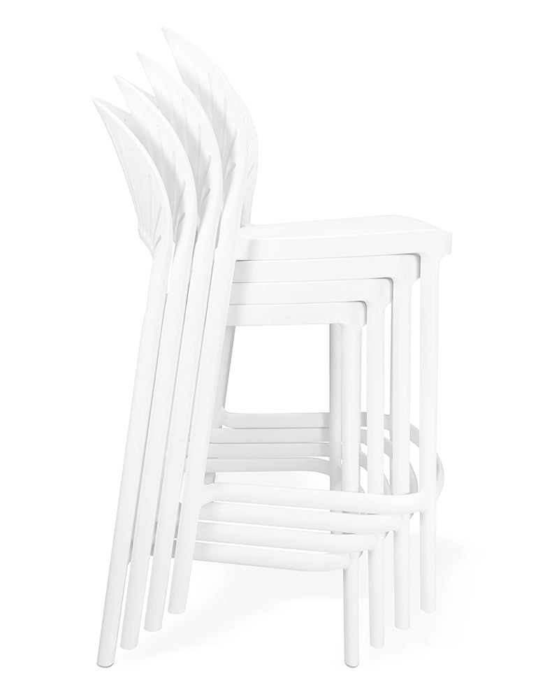 Sgabello cucina bianco in plastica, sgabello alto – Sunny - SG08SUPP