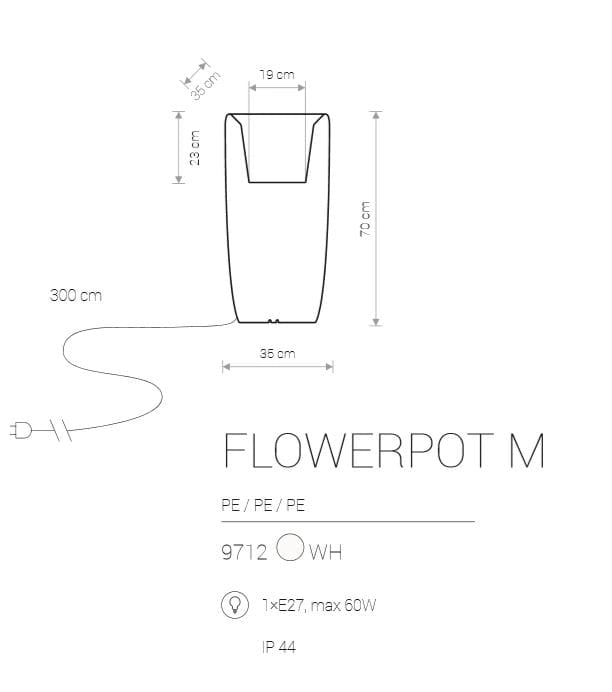 Nowodvorski FLOWERPOT M lampada da esterno bianca E27