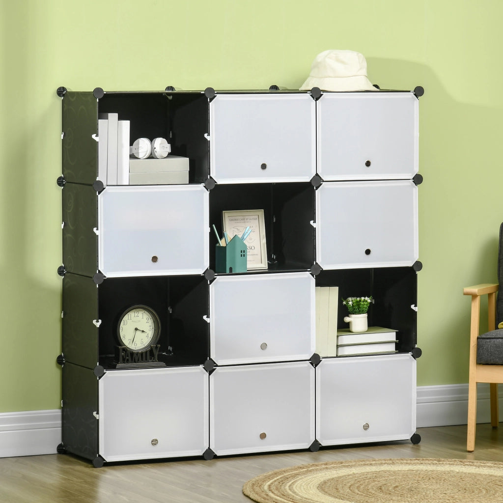 Armadio modulare con cassetti ¨C Minimal ¨C 125x32x125 cm nero e bianco