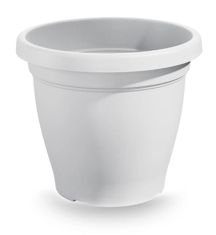Vaso da esterno tondo in plastica verona bianco 30 cm veca