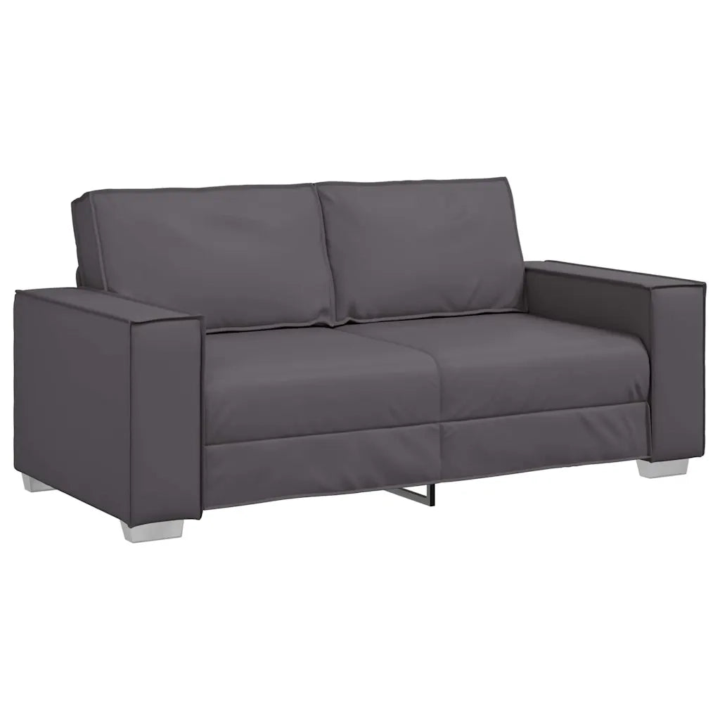 Divano a due posti Grigio 180 cm Pelle Sintetica 4105053