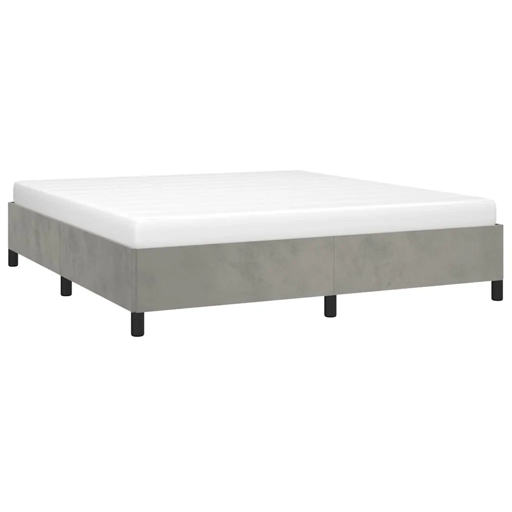 Struttura letto senza Materasso Grigio Chiaro 193x203 cm matrimoniale Velluto 347360