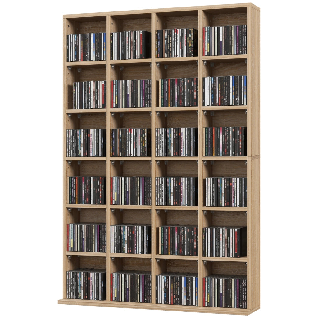 Mobile per CD e DVD con Ripiani Regolabili ¨C zephmum ¨C Legno 89x20x130.5 cm
