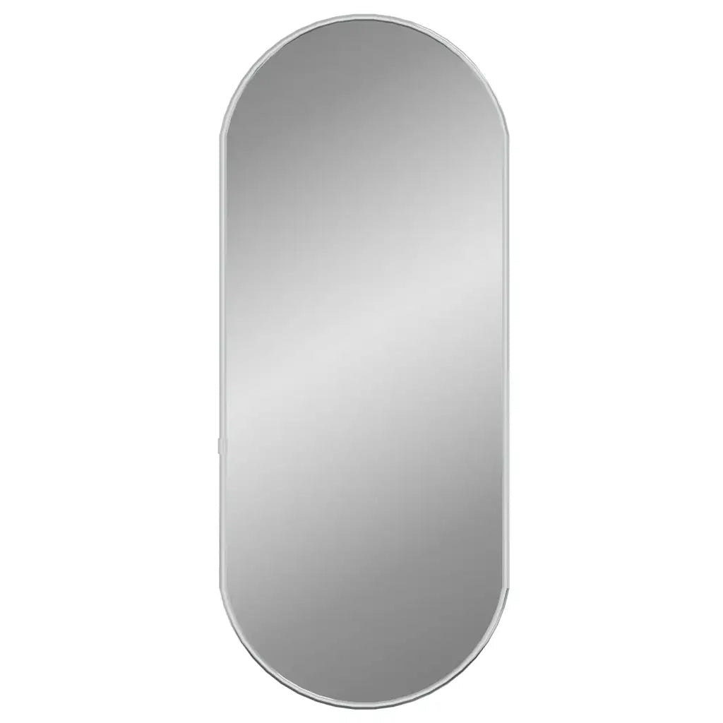 Specchio da Parete | Specchio decorativo Argento 60x25 cm Ovale