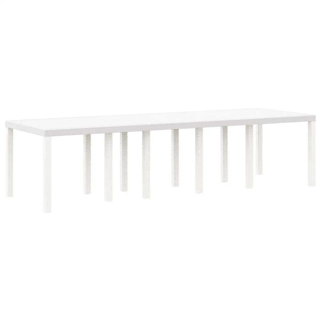 Set da Pranzo per Giardino 13 pcs Bianco Poly Rattan