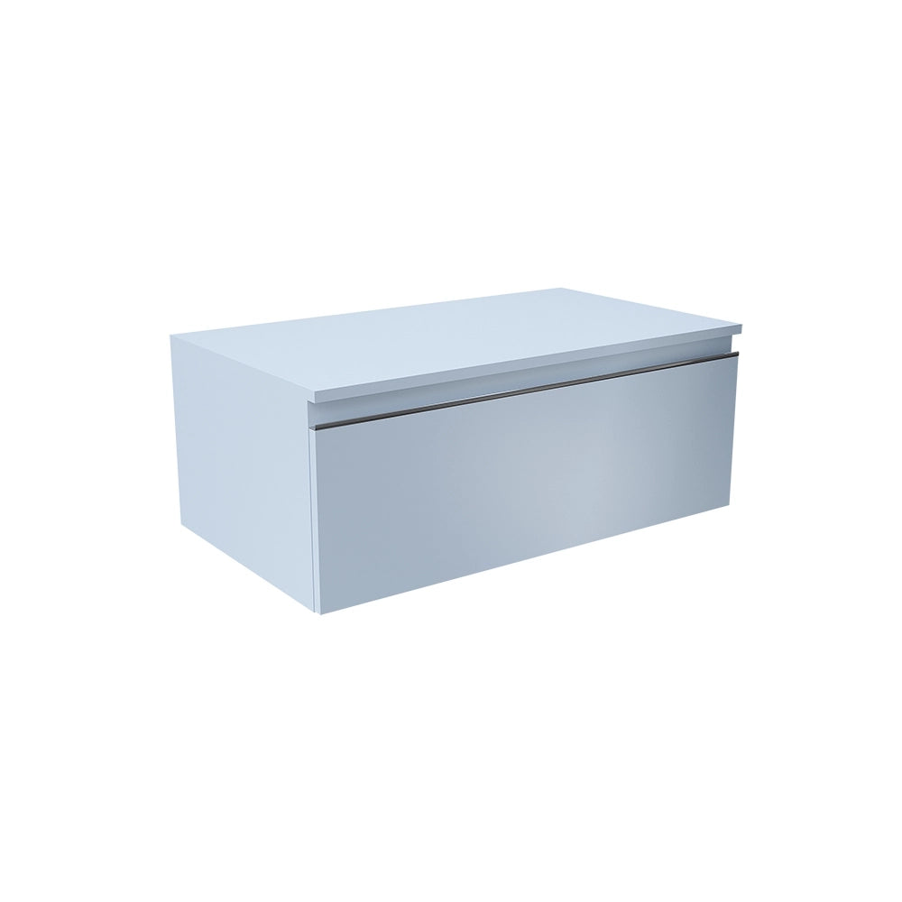 Cassettone sospeso 80 cm blu pastello opaco | Darwin