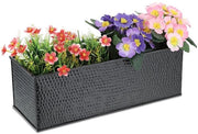 Pianta rettangolare in stile vintage - 1 pezzo - nero - ferro zincato - 14 x 40 x 15 cm
