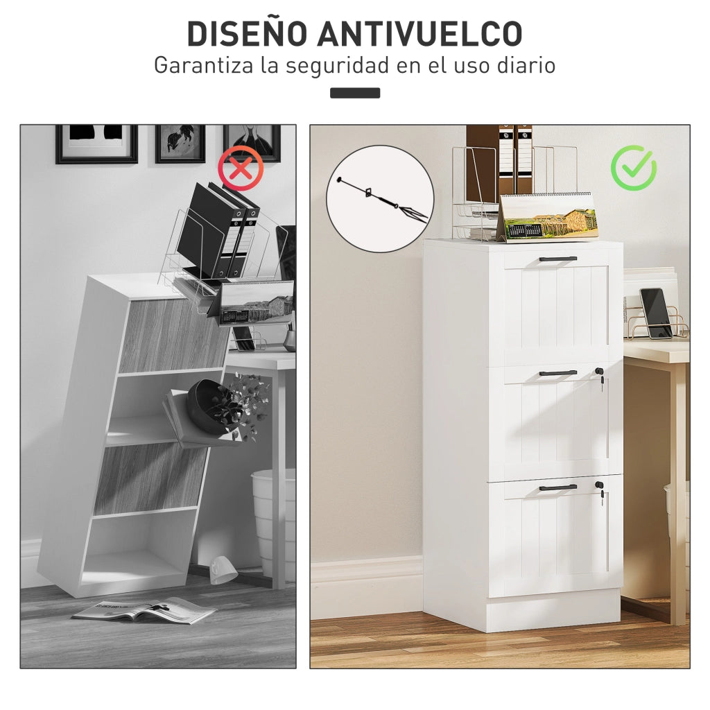 Cassettiera con 3 cassetti ¨C zephmum ¨C bianco