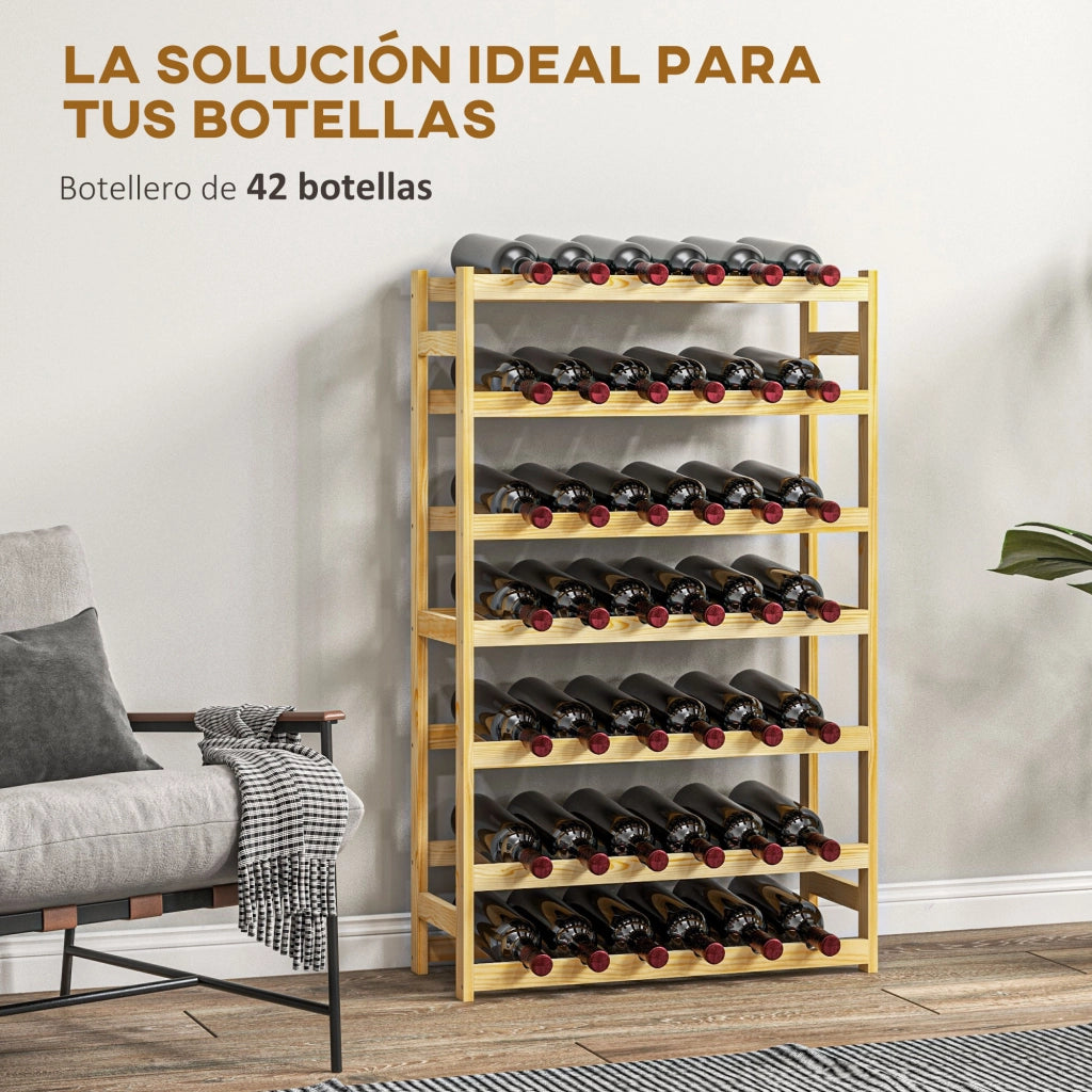 Libreria per Vino ¨C Minimal ¨C 63x25x102 cm Natural