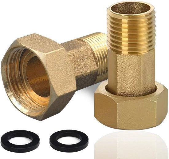 Set di Connessi a Viti per Contatore Acquatici in Ottone - 3/4 Pollice Fusto Esterno - 1 Pollice Fusto Interno - Ø 25 mm/Ø 32 mm - Per Sistemi di Irrigazione - Fitting