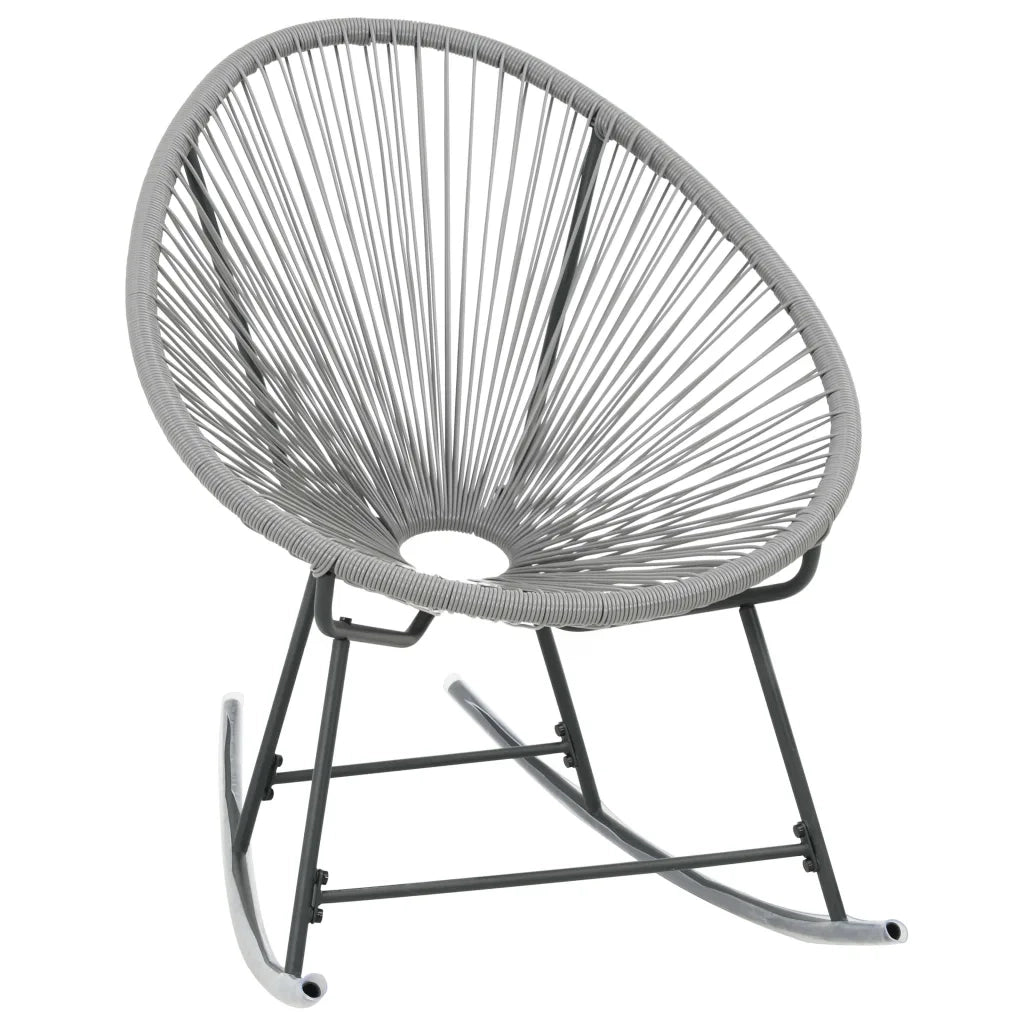 Sedia a Dondolo da Esterno Grigia in Polyrattan 44482