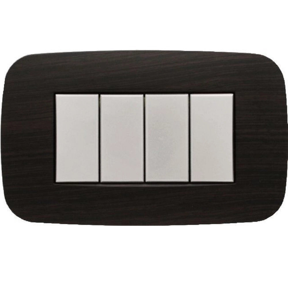 Trade Shop - Placca Futura 3 4 6 Moduli Legno Wenge' Compatibile Con Bticino Axolute -