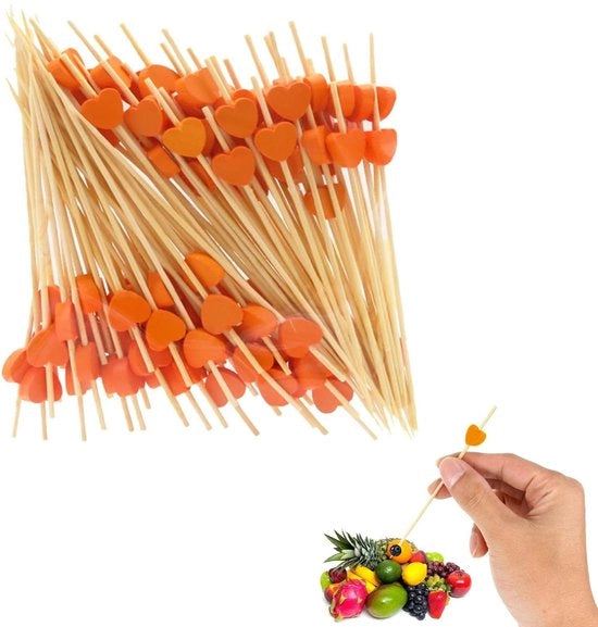Stecchi per cocktail 100 pezzi - Denti di legno - Spiedini di bambù - Articoli per feste - Per antipasti - Materiale sicuro