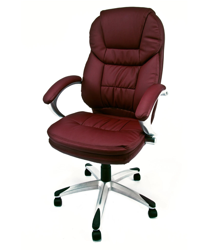 Poltrona ergonomica da ufficio e studio professionale colore bordeaux girevole modello Roger