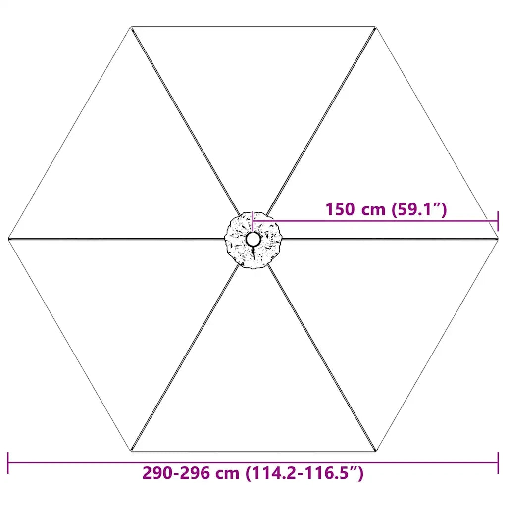 Telo di Ricambio per Ombrellone Terracotta 300 cm 313801