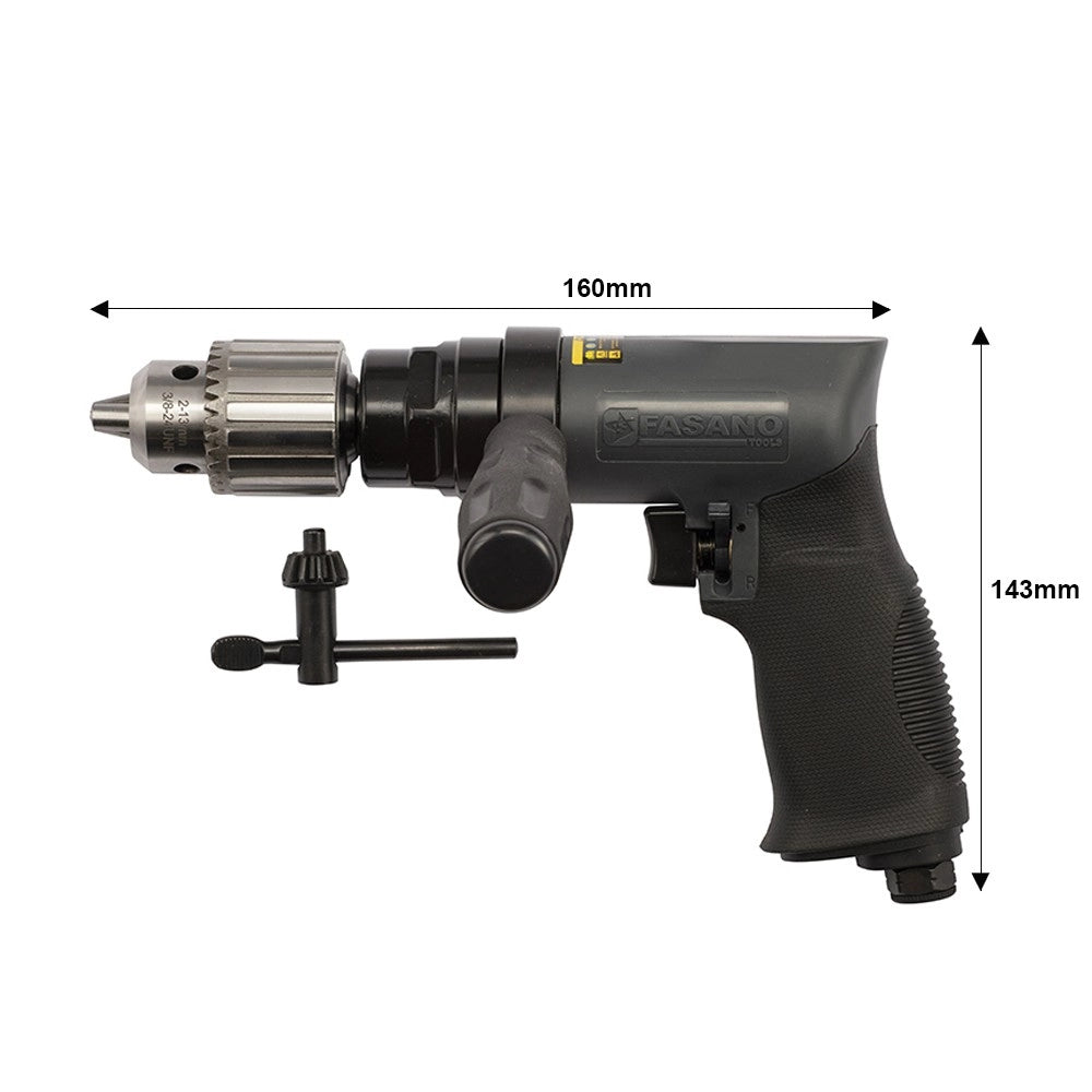 TRAPANO PNEUMATICO ANGOLARE CON MANDRINO IN ACCIAIO 1-13mm FASANO TOOLS