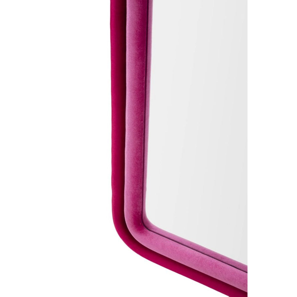 Specchio da parete Cloe in velluto fucsia 67x166 cm