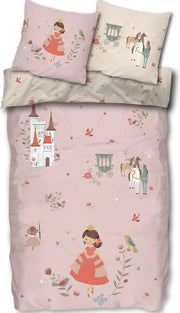 Set da letto per bambine 135 x 200 cm con sacchetto - Set 2 pezzi 1x copriletto 1x cusciniere - Set di lenzuola per bambine in cotone.