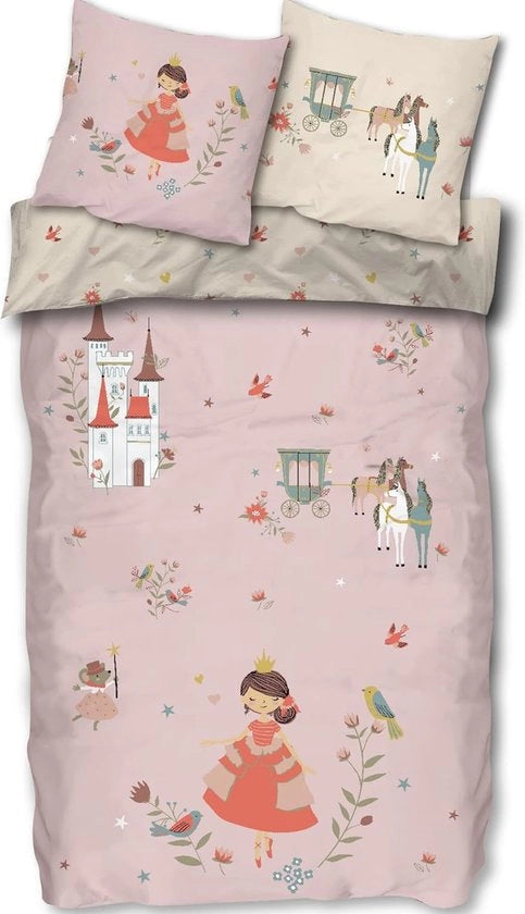 Set da letto per bambine 135 x 200 cm con sacchetto - Set 2 pezzi 1x copriletto 1x cusciniere - Set di lenzuola per bambine in cotone.