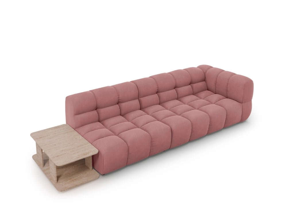 Cosmopolitan Design - Divano modulare sinistro "Sky" 4 posti in velluto salmone 
