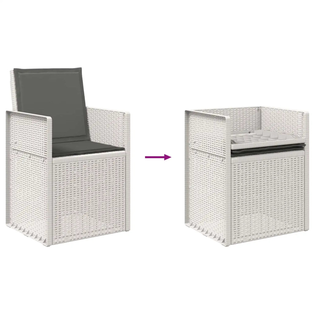 Set da Pranzo per Giardino 9 pcs Bianco e Antracite PP 3430096
